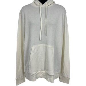 Theory Men Size Small Waffle Cream Hoodie Sweatshirt Long Sleeve Pullover EUC